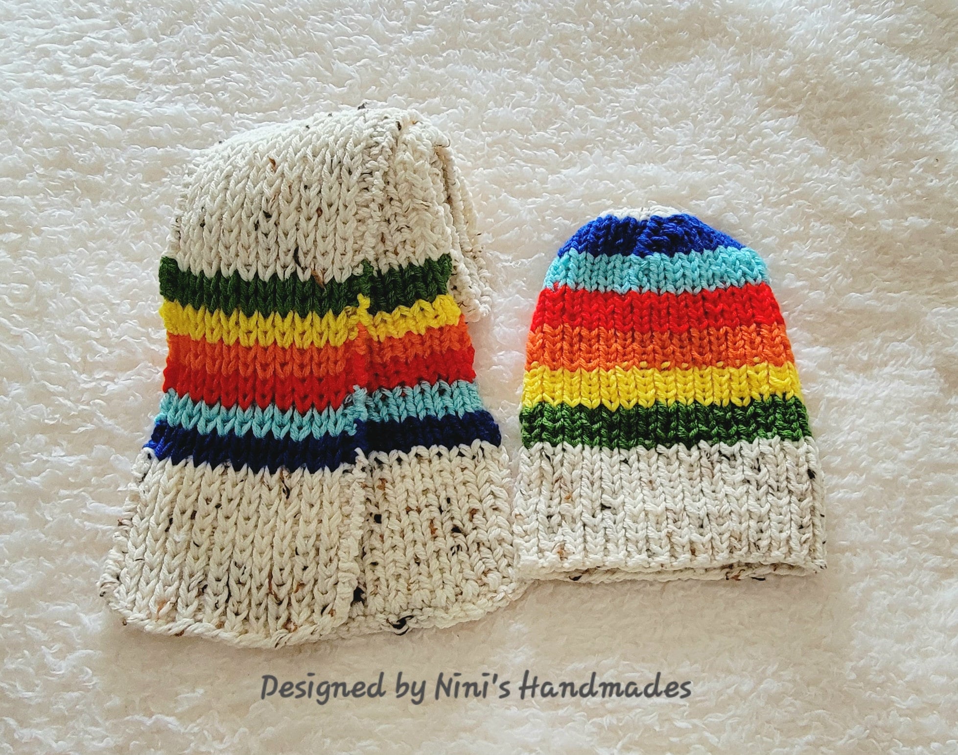 Multicolor Striped Knit Beanie and Scarf Set Striped knitted beanie & scarf set – Bobo Choses main image 4