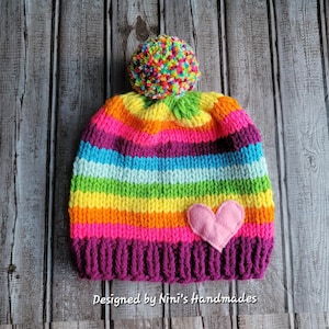 New Custom Designed Red Raspberry Slouchy Knit Pom Beanie with Embroidered Rose Raspberry Beanie - Etsy main image 4