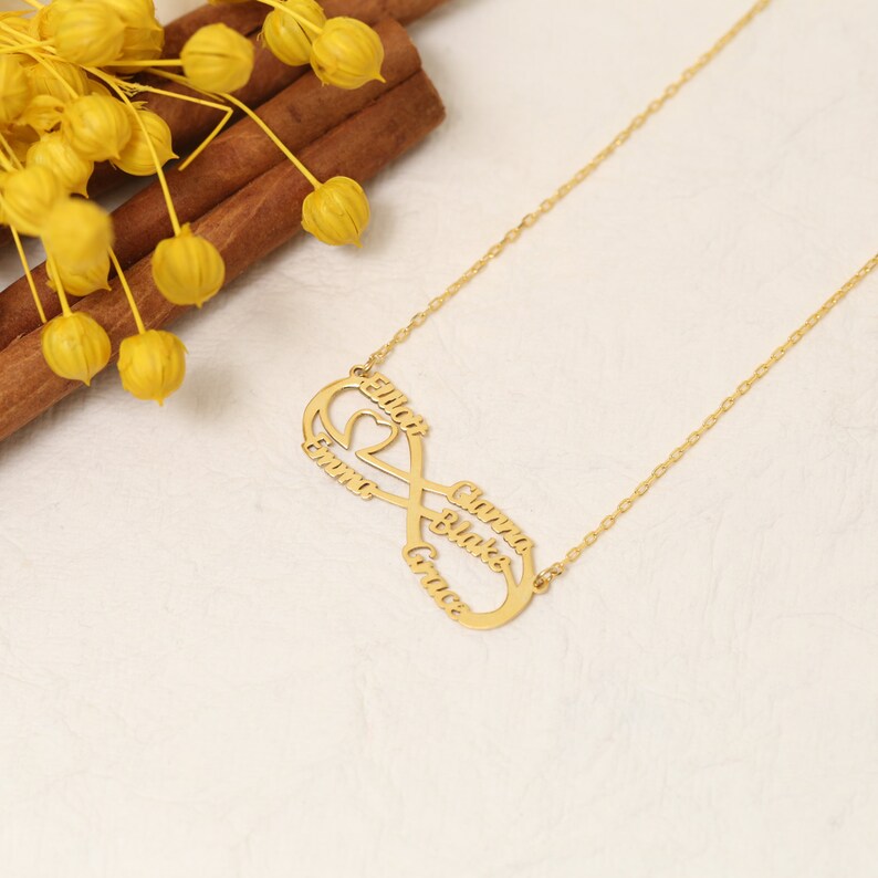 Infinity Name Necklace: Infinity Necklace With Two Name, Personalized ...