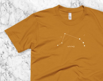 Aries T-Shirt, March or April Birthday Zodiac birthday gift, Astrological sign Aries Constellation tshirt, Men or Women gift idea