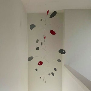 Colorfall Mobile Modern Art Mobile Hanging Stairwell Home Decor Custom Colors 36&quot;w x 72&quot;h