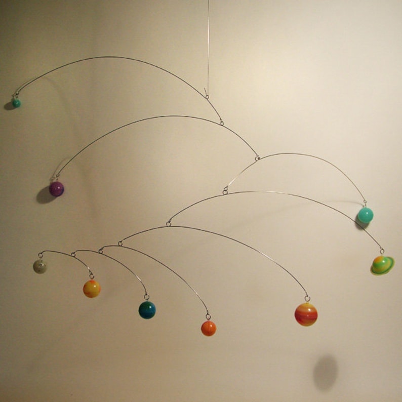 9 Planets Mobile hanging art sculpture Kids Home Decor Science Classroom Art Glow in The Dark image 8