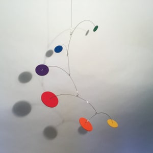 Prismo Modern Art Mobile 24&quot;w x 18&quot; Sculpture Hanging Home Decor Mid Century Retro Nursery