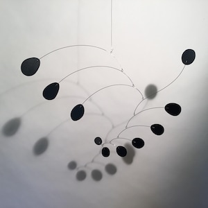 Steel & Petals Hanging Mobile Art Sculpture Nursery Home Decor Mid century