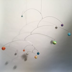 9 Planets Mobile hanging art sculpture Kids Home Decor Science Classroom Art Glow in The Dark image 4