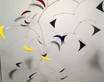 Retro Design 50"hx50"w Mobile "Flock of Birds" Modern Art Home Decor Large Hanging Art Hanging Sculpture Nursery 1/1