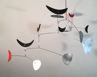 Modern Hanging Mobile "Rolly Abstract" Home Decor Retro Art  MCM Metal and Plastic