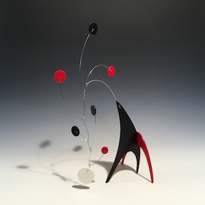 Stabile S sculptuur tafelblad moderne mobiele kunst &quot;Tresor&quot; woondecoratie tafelblad sculptuur rood wit en zwart