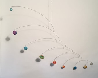 Glowing Planets Mobile with Spinners, Nursery Decor