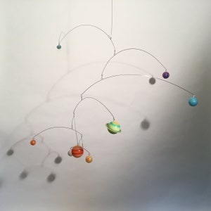 9 Planets Mobile hanging art sculpture Kids Home Decor Science Classroom Art Glow in The Dark image 2