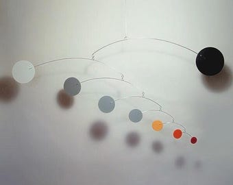Doppler Mobile Lg Modern Art Hanging Home Decor Sculpture Nursery 49x22 Minimal Retro Mod Office Custom materials available