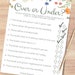 Garden Bridal Shower Over or Under Party Game Template - Etsy