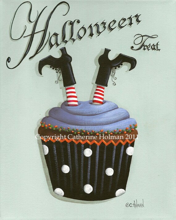 Halloween Cupcake Print Treat Witch
