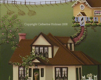 Fairy Cottage Folk Art Print