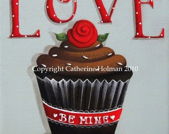 Valentine Cupcake Print Love