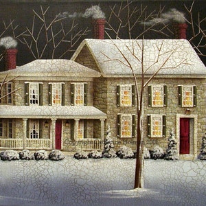 Folk Art Print Stone Crossing by Catherine Holman
