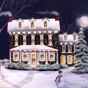 Folk Art Print On A Cold Winter Evening