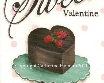 Cupcake Art Print Sweet Valentine by Catherine Holman