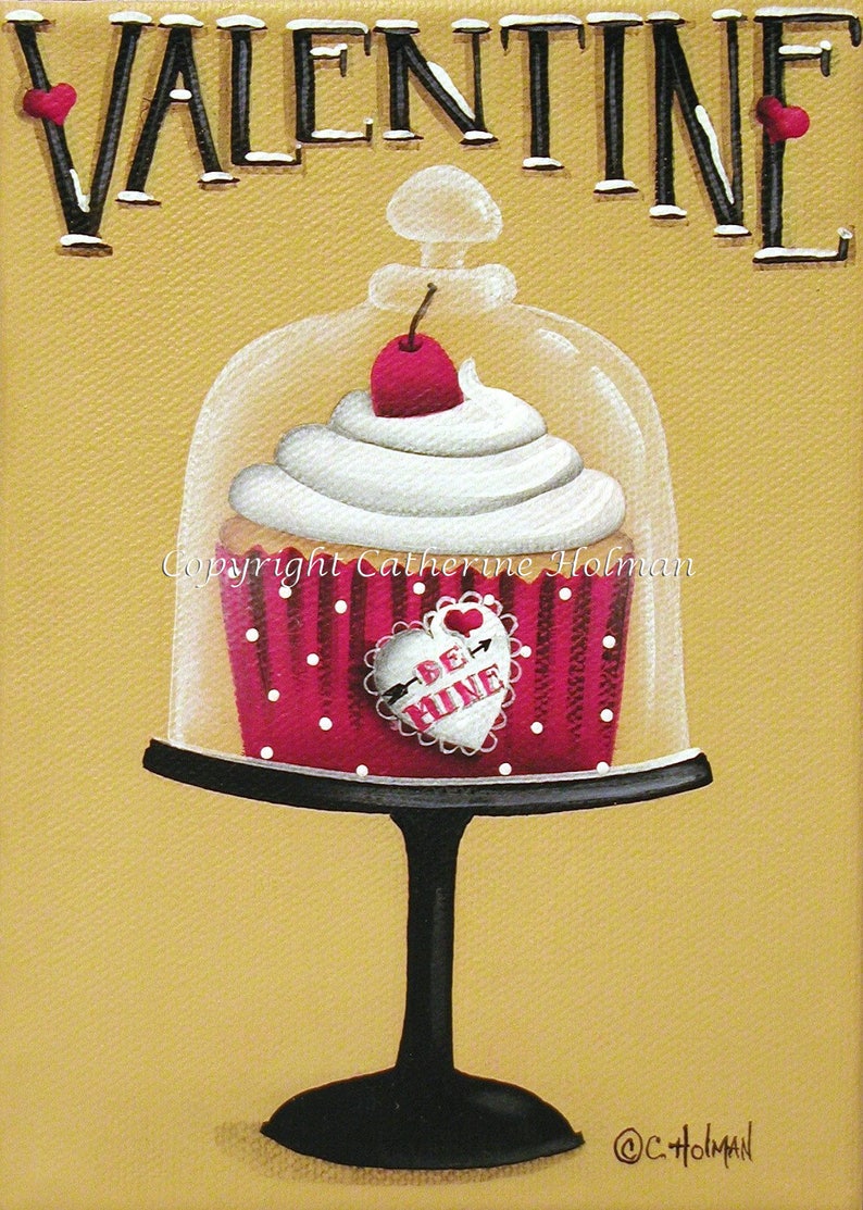 Cupcake Print Be Mine Valentine image 1