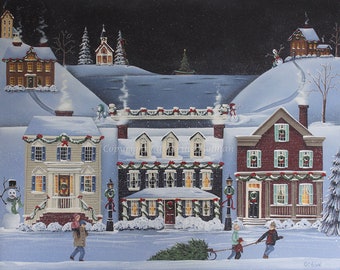 Folk Art Print Magic Christmas by Catherine Holman