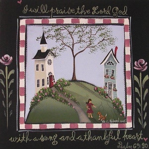 Folk Art Print  ... I Will Praise The Lord