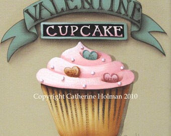 Cupcake Art Print Valentine Day Square