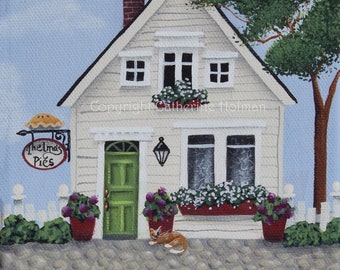 Thelma's Pies Folk Art Print by Catherine Holman