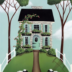 Folk Art Print Brambleberry Cottage