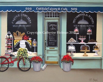 Folk Art print Caitlin's Cakery and Cafe