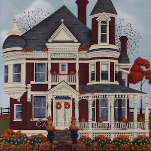 Autumn Folk Art Print Maple Place