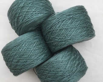 Fingering 4ply weight Silk Yarn Hand Dyed  - Petrol Green