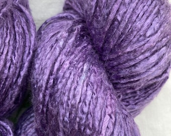 Silk Yarn - Hand Dyed worsted - Shade: Blue Violet