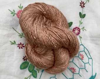 Silk Yarn - Hand Dyed Worsted weight - Shade: Coffee