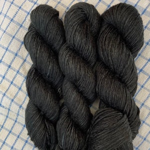 Silk Yarn - Hand Dyed worsted - Shade: Charcoal