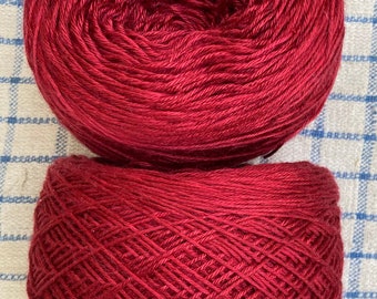 Fingering 4ply weight Silk Yarn Hand Dyed  - Cranberry