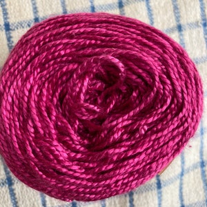 50g DK weight Silk Yarn Hand Dyed Blackcurrant image 1