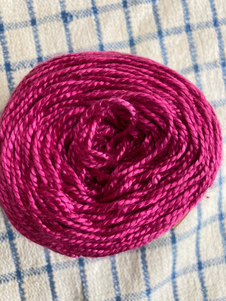 50g DK weight Silk Yarn Hand Dyed Blackcurrant image 1