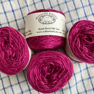 50g DK weight Silk Yarn Hand Dyed Blackcurrant image 2