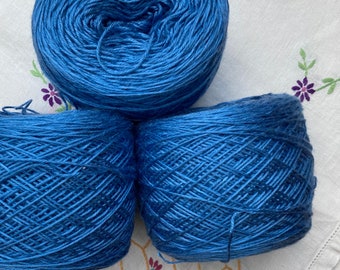 Fingering 4ply weight Silk Yarn Hand Dyed - Airforce Blue