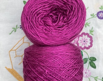 Fingering 4ply weight Silk Yarn Hand Dyed  - Magenta
