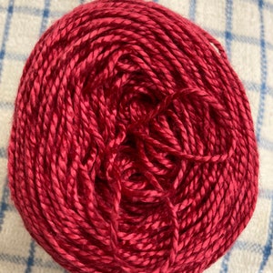 50g DK weight Silk Yarn Hand Dyed Cranberry image 1