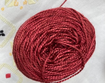 50g DK weight Silk Yarn Hand Dyed  - Cranberry