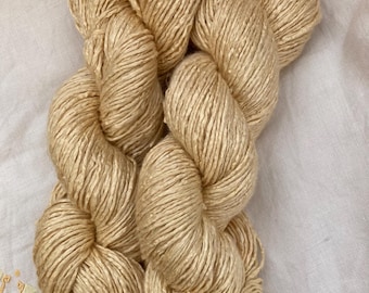 Silk Yarn - Hand Dyed Worsted weight - Shade: Custard Cream