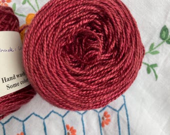 50g DK weight Silk Yarn Hand Dyed  - Cranberry (2)