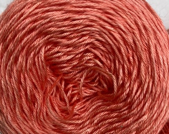 OOAK Fingering 4ply weight Silk Yarn Hand Dyed  - Tangerine