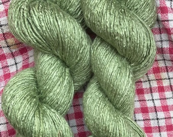 Silk Yarn Hand Dyed Worsted weight - Olive Green