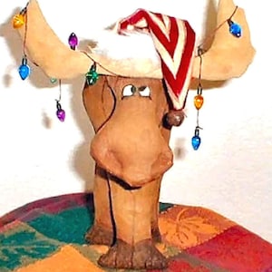DIY Christmas Moose Sewing Pattern - Primitive Mooseltoe for Home Decor - Instant Download PDF