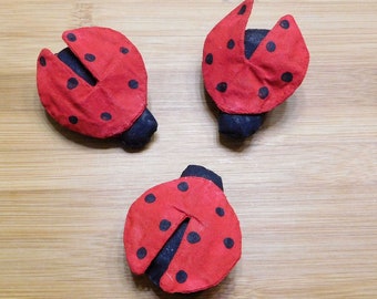 Ladybug Ornaments /Small Spring Bugs / Gardeners Gifts / Wreath Embellishments / Handmade Ornaments / Gift Under 20