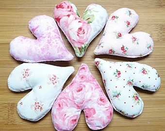 Mother's Day Ornaments / Pink and White Roses Hearts / Wreath Attachments / Spring Roses / Wreath Decorations