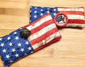 Rustic Americana Flag Pillow Set - Set of 2, Primitive Bowl Fillers